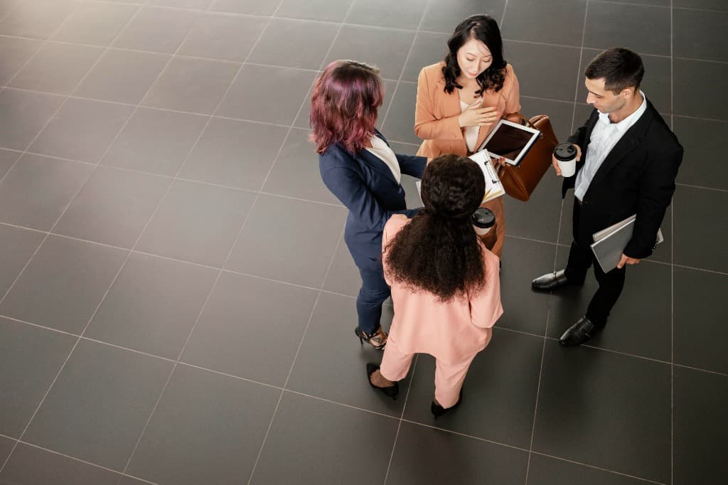 People collaborating in a meeting